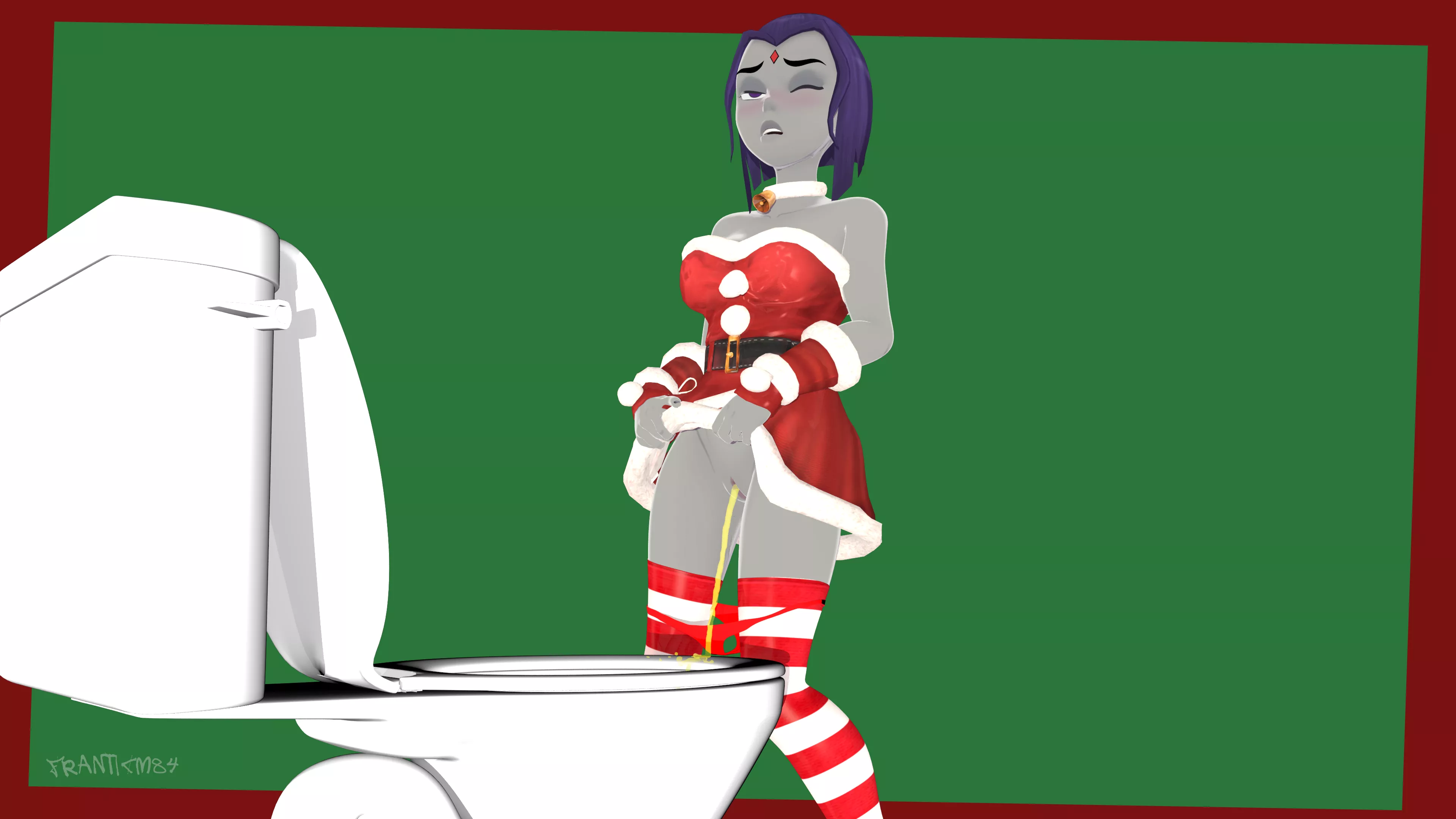 Skuddbutt's Raven Christmas Desperate Piss (FranticM84) (Teen Titans) posted by M843D
