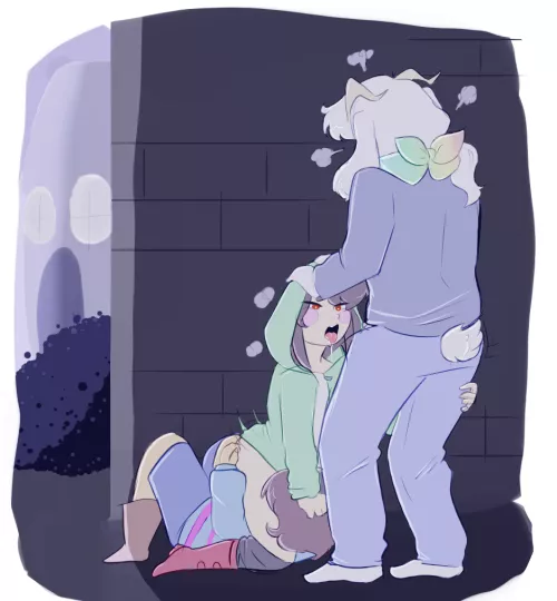Storyshift [Frisk/Chara/Asriel] having a threesome (channydraws) by randomthrowaway2278