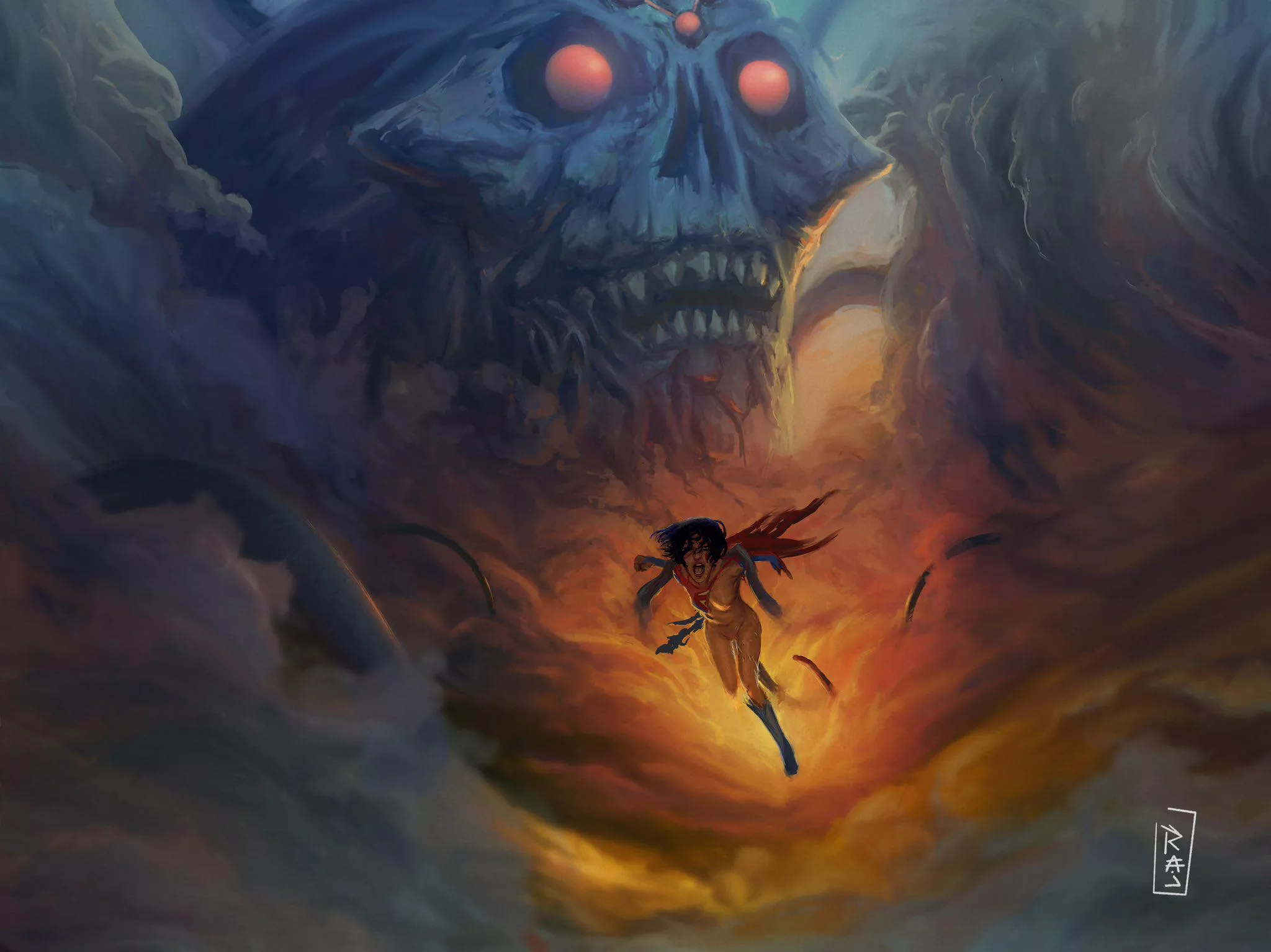 Supergirl x Brainiac (Rajdraw/@The_Raj___) [DC] posted by Flappabill