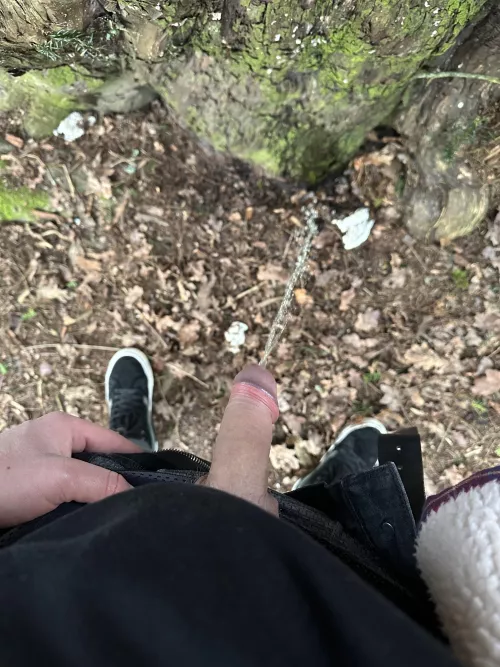 behind a tree by redlettuceknife