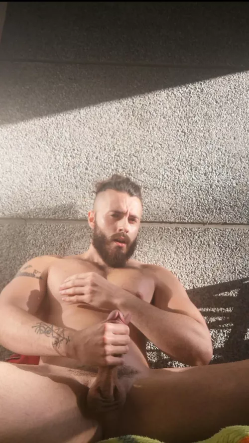 Cumming in my backyard by katt23rod