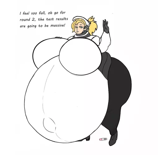 [f] very tall and hefty mercy wants to go even bigger by yatynat and @zeruxu by Easy-Entertainment-9