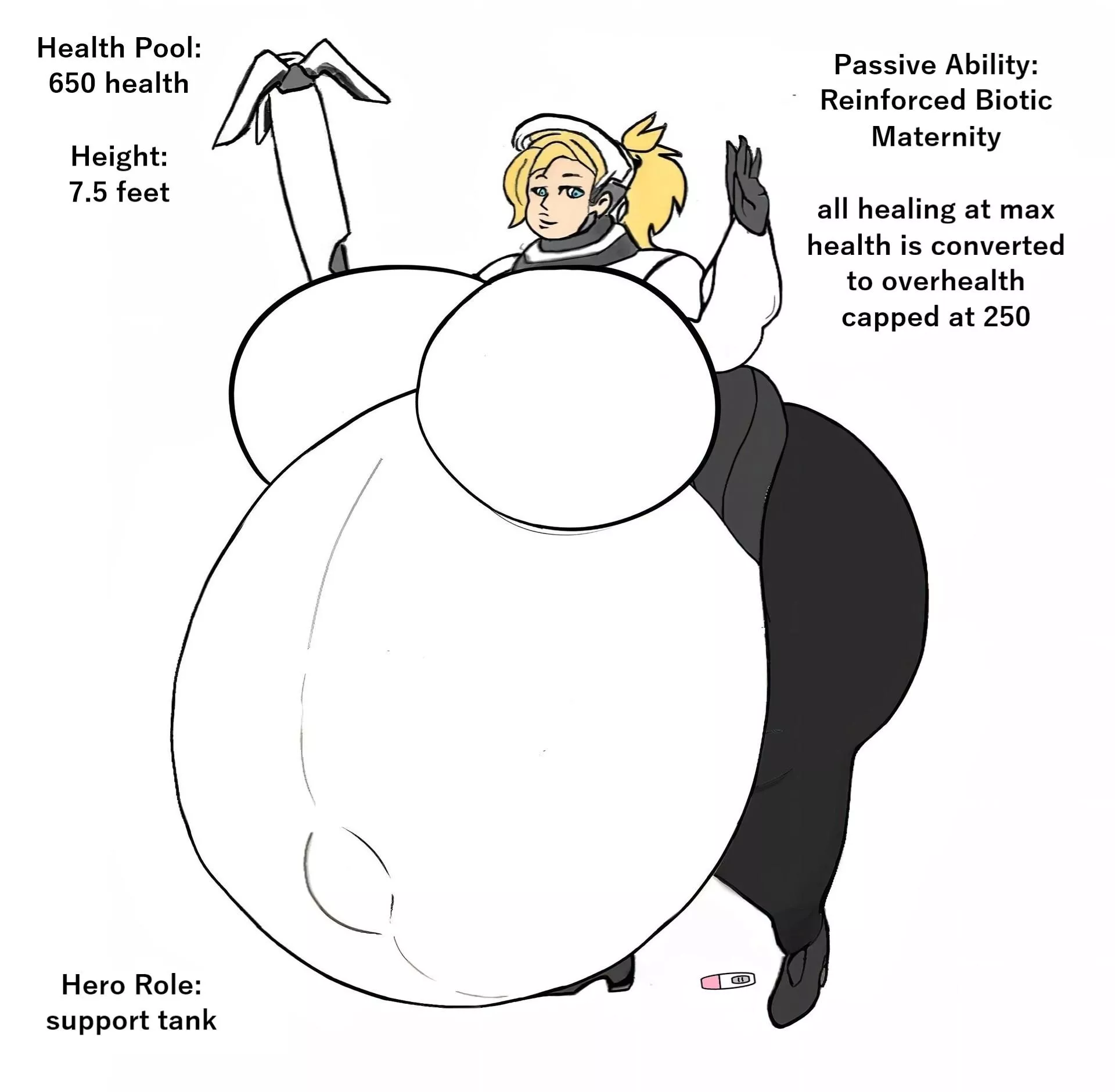 fatpreg and tall tanky mercy by @zeruxu posted by Easy-Entertainment-9