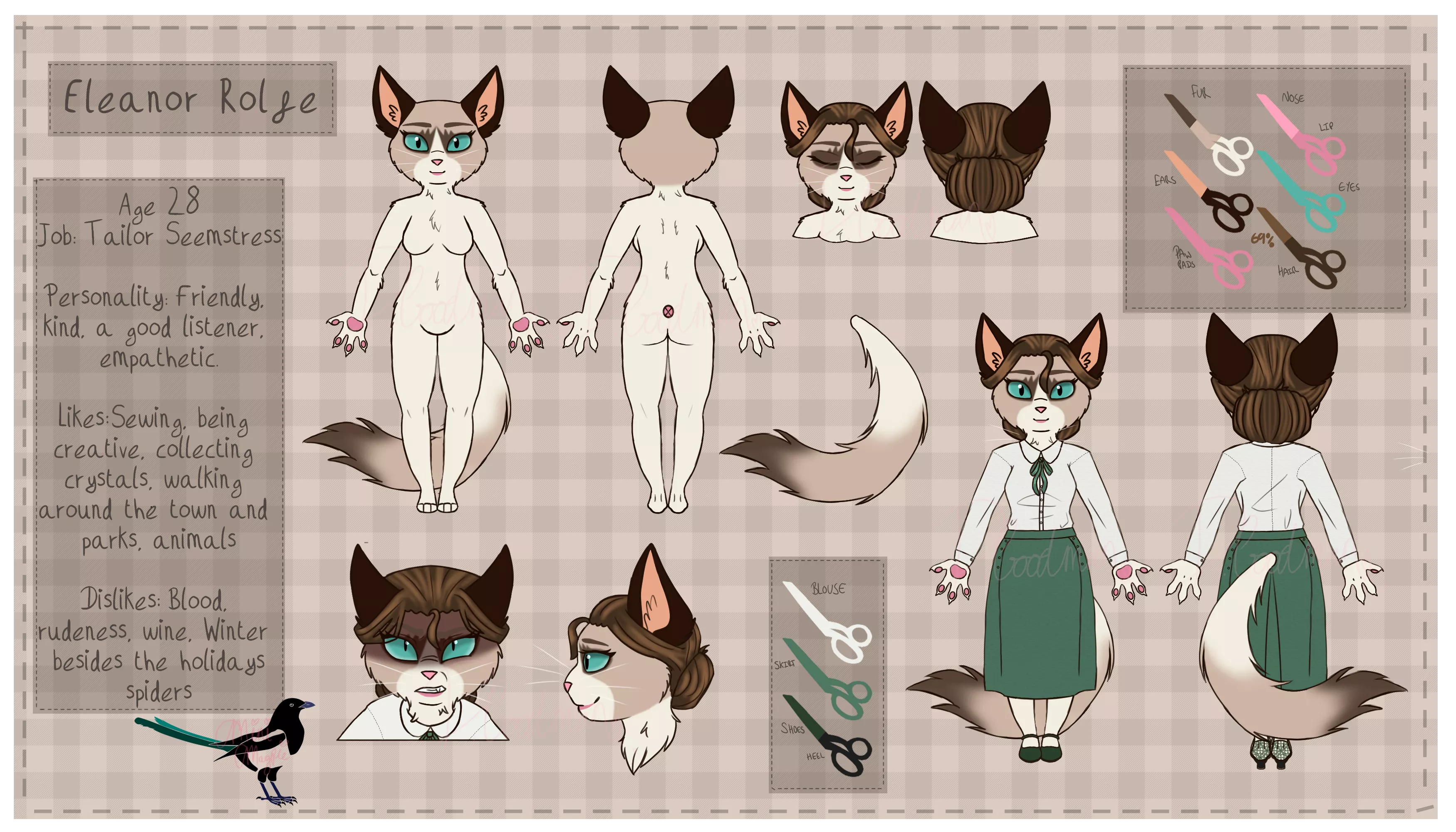 Finally made a ref sheet for my Lackadaisy fan OC posted by Minimagpiexx