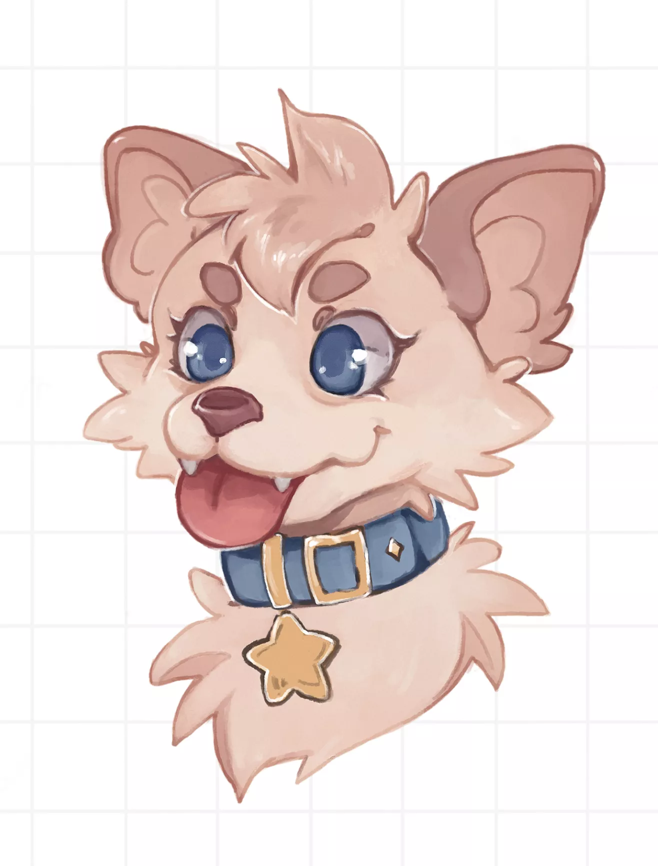 fluffy boi (art by me) posted by fornaciart