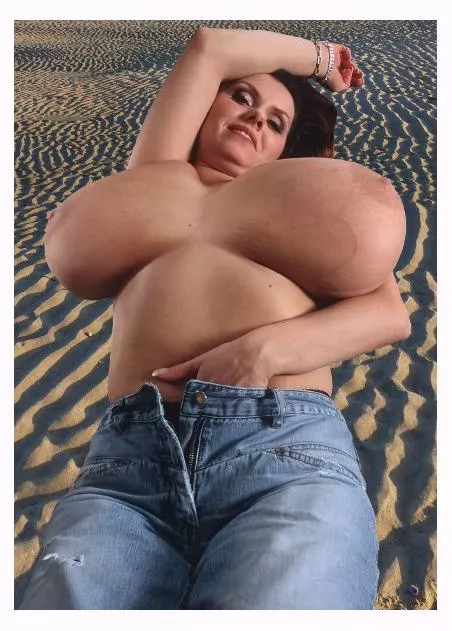 For Milena at the beach , her is one of the only ways to tan the underside of her breasts ! posted by Classic_Water_6056