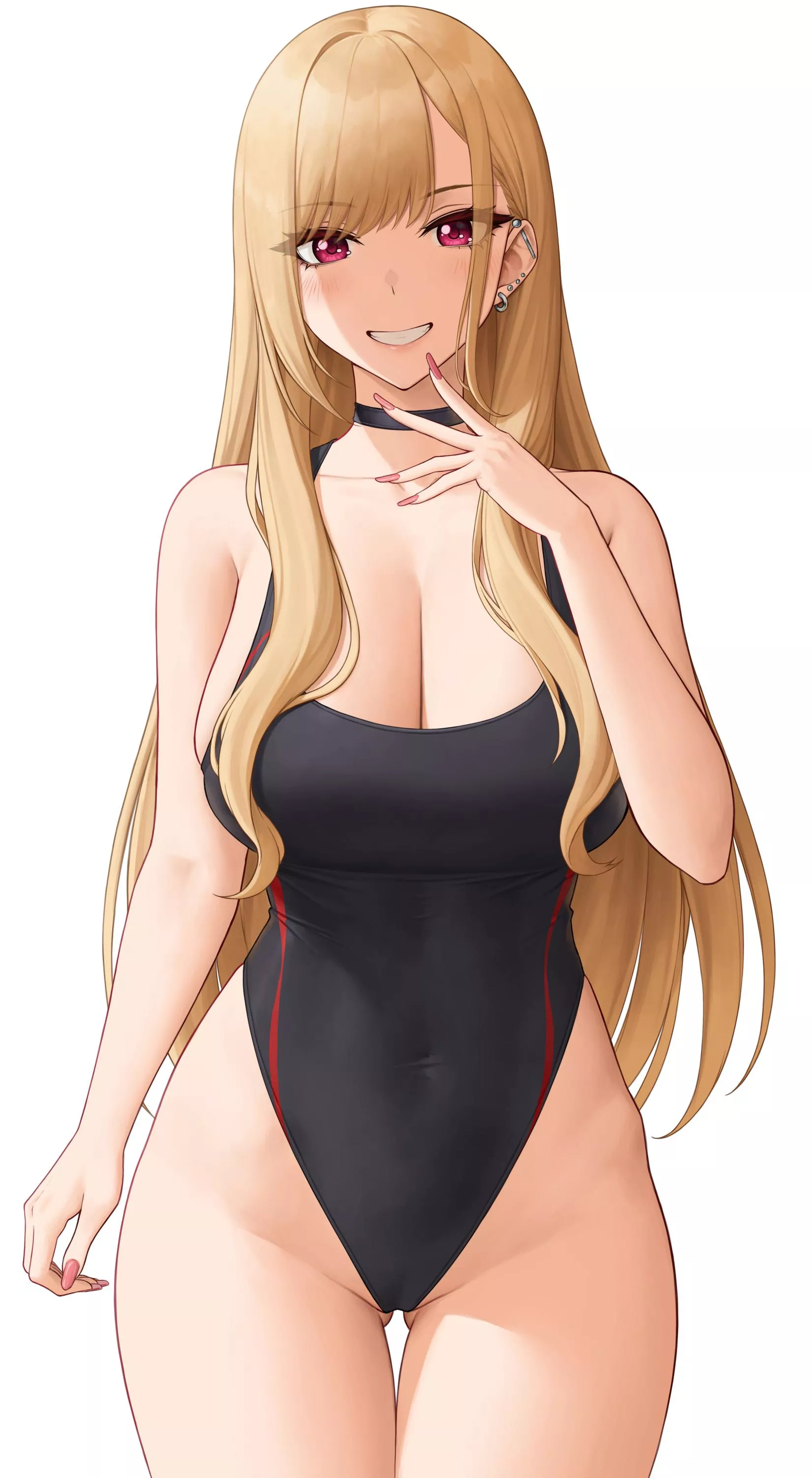 Kitagawa Marin in Black Highleg Swimsuit [Sono Bisque Doll wa Koi wo Suru] (Zaphn) posted by ecchi_neko