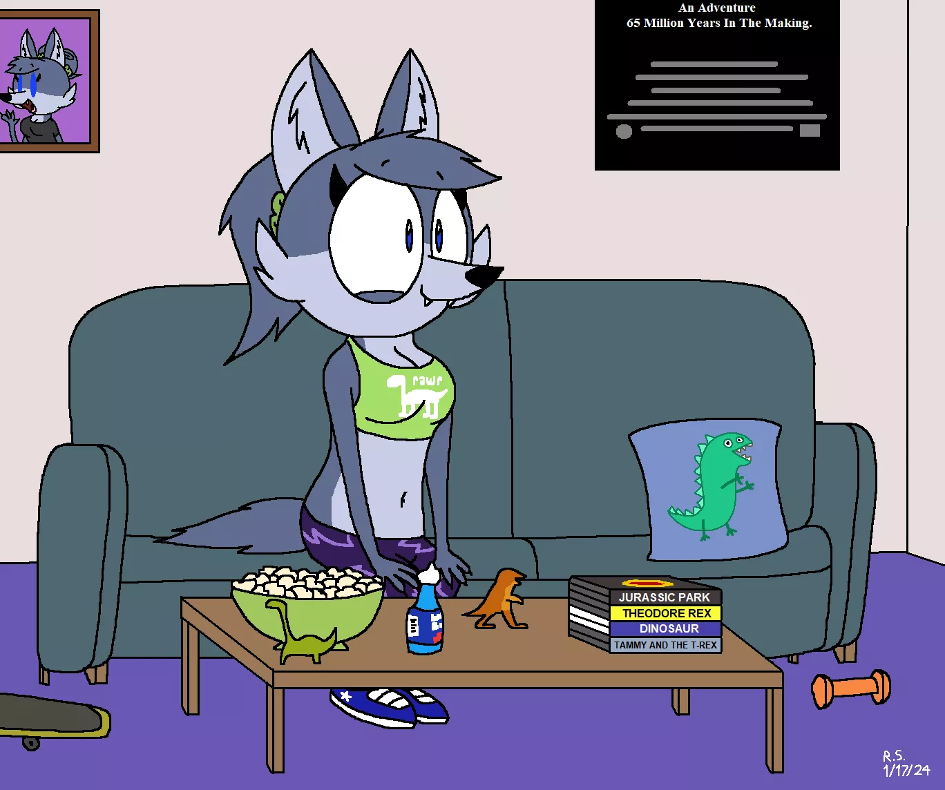 Lauren is a little bit of a dinosaur fan (art done by me) posted by RickySmith2005