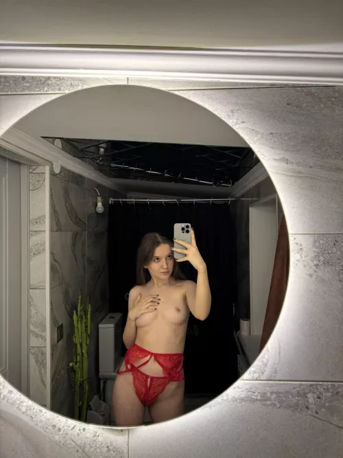 Mirror caught one naughty girl by Tessa_Frank