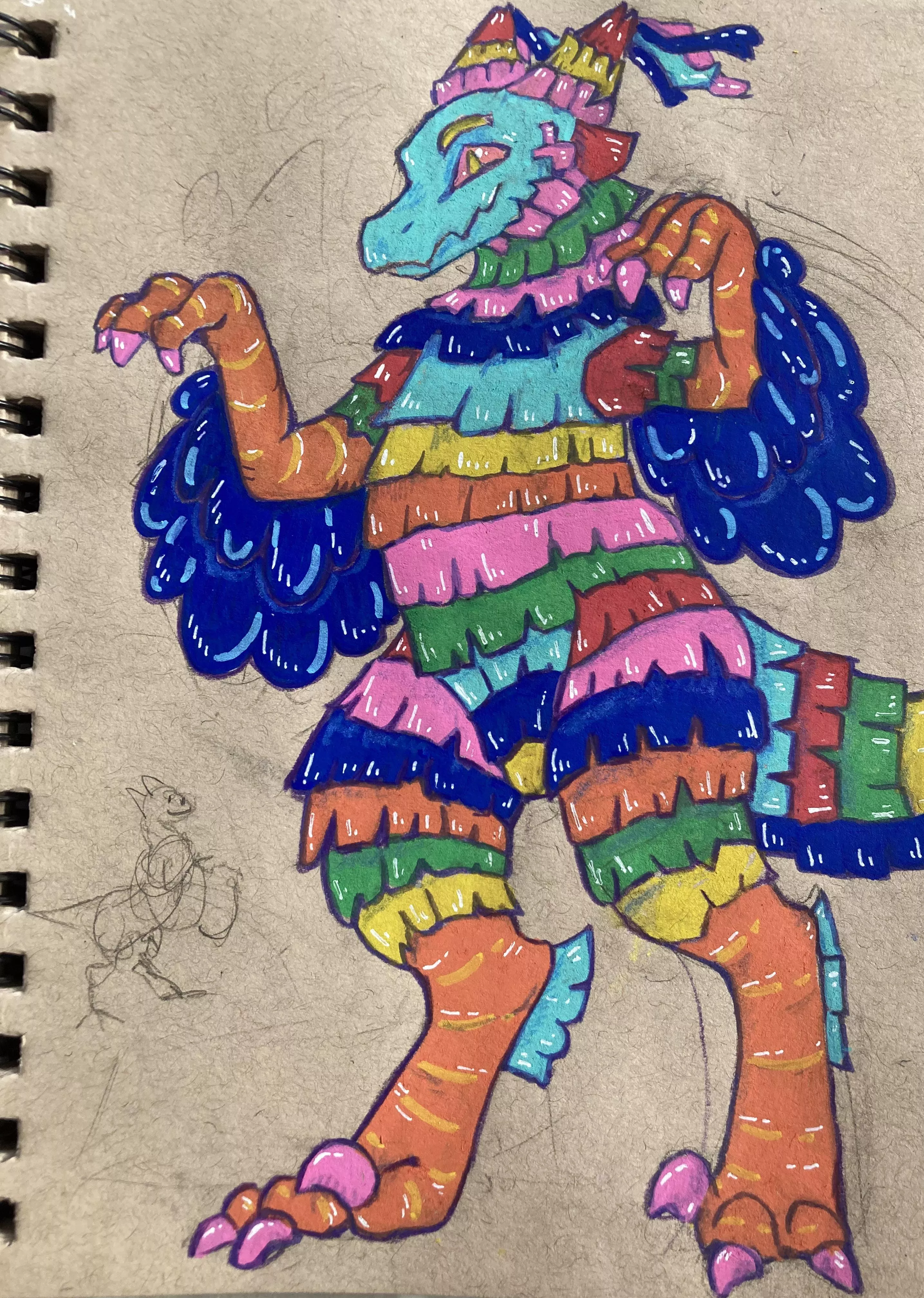 My velocipinata fursona, Piruleta! :3 art by me! posted by Beneficial-Ranger166