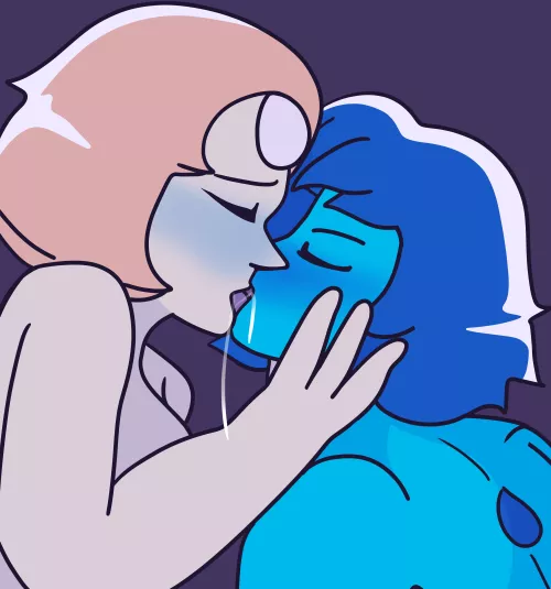 Pearl and lapis kisses (drawinecchi) by Drawinecchi