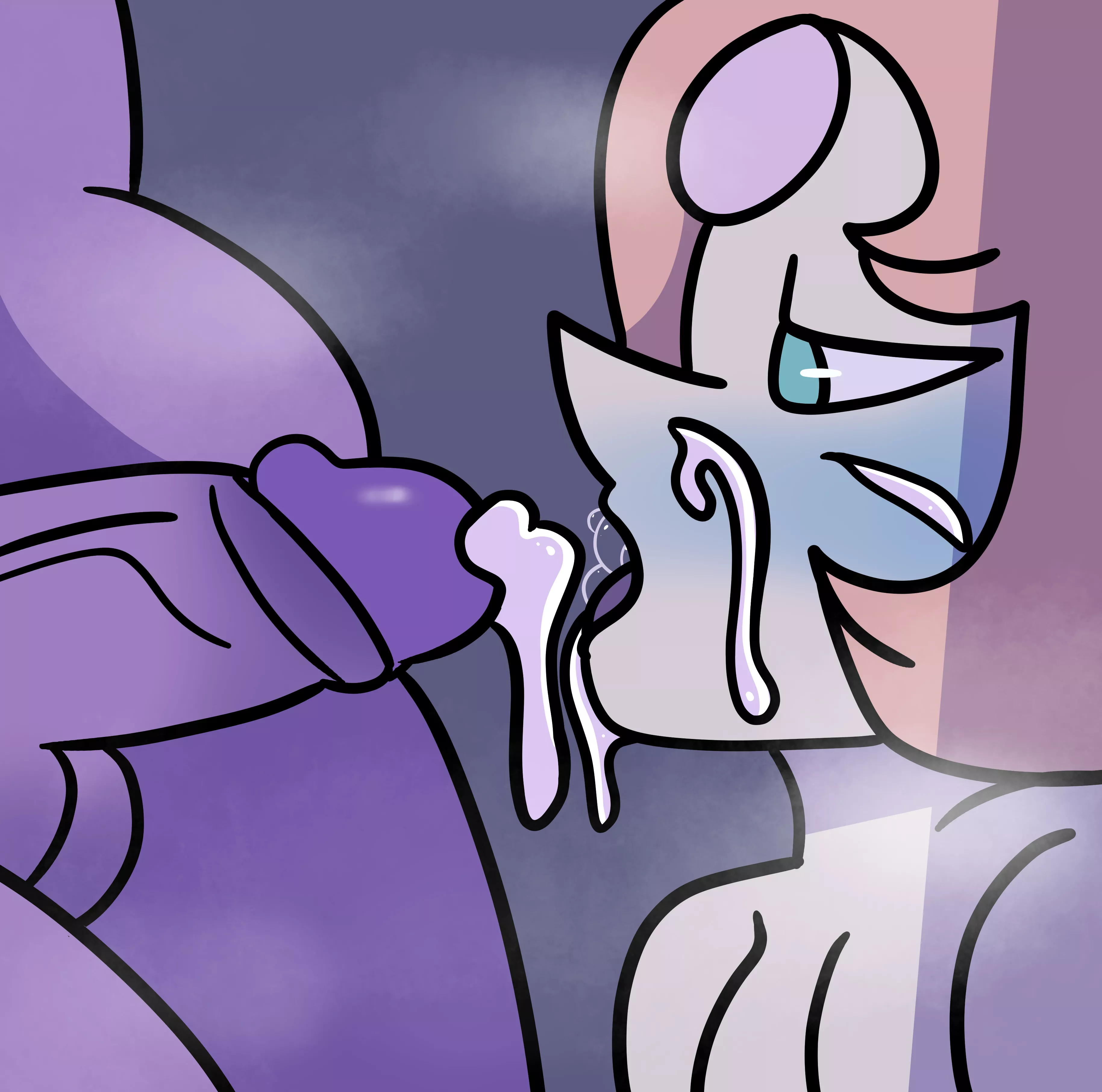 Pearl taking amethyst's load to the face (drawinecchi) posted by Drawinecchi