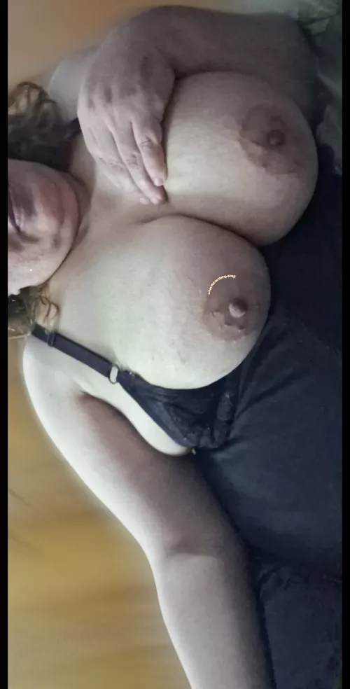 Put your hands between them, press them, and then pass your penis over my nipples by No-Advertising-5142