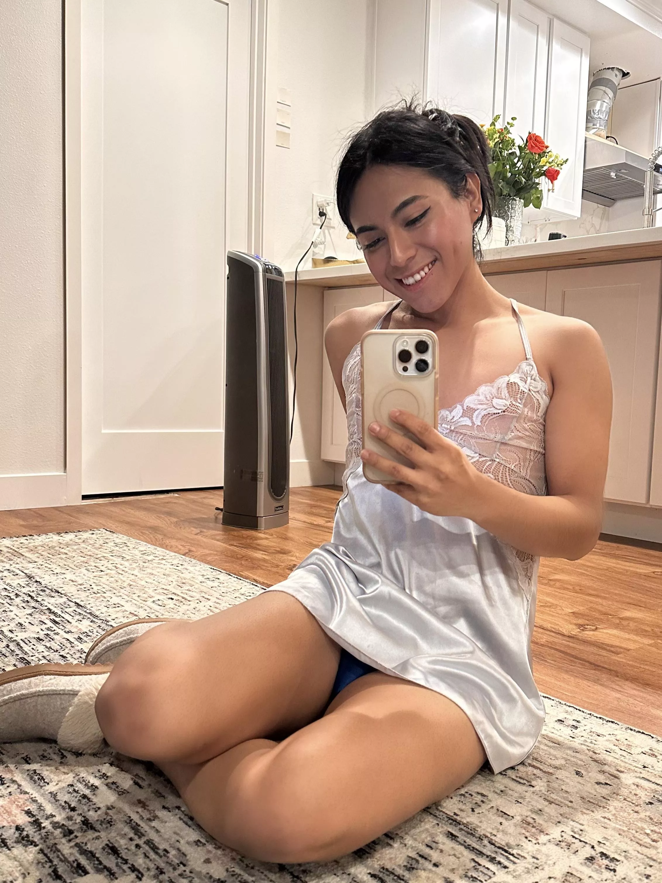 Should I pull my dress up a bit more? 💗🙇🏽‍♀️ posted by angelwesley