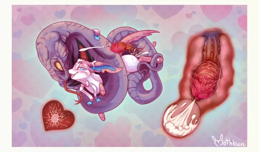 Sylveon wrapped up with Arbok [MF] (Mothbun) by Careful-Resolution34