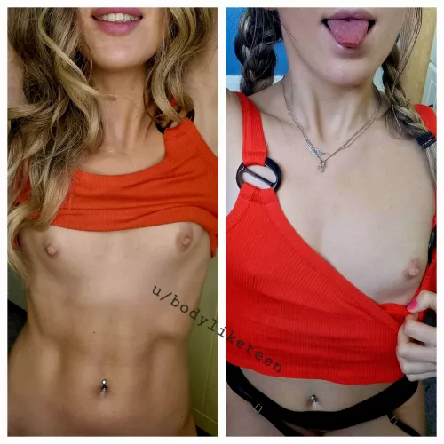 Would you jerk off even to girl with no boobs? Be honest by bodyliketeen