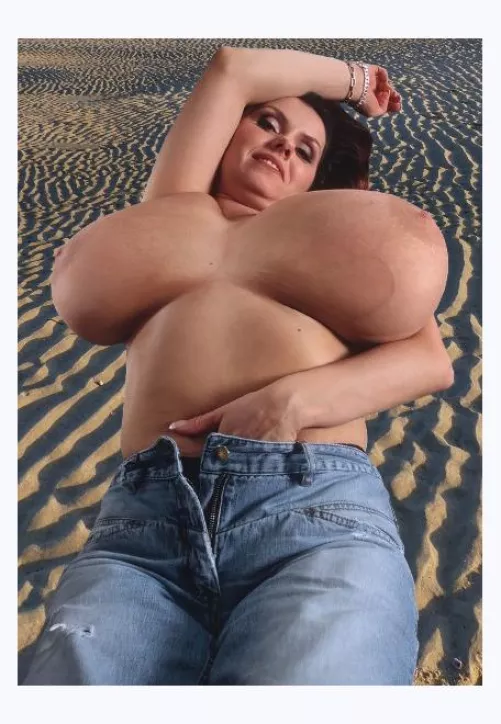 For Milena at the beach , her is one of the only ways to tan the underside of her breasts ! by Actual_Couple_2252