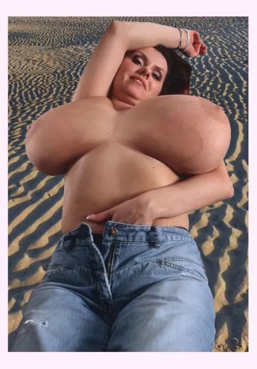 For Milena at the beach , her is one of the only ways to tan the underside of her breasts ! by Own_Square9852