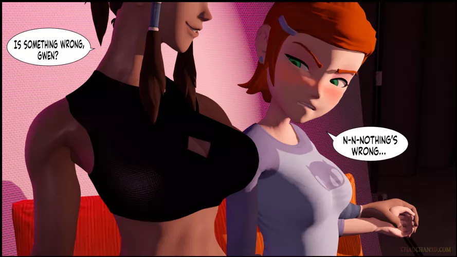 Gwen envies Korra (ChadChan3D) [Ben10] [Legend of Korra] by ChadChan3D