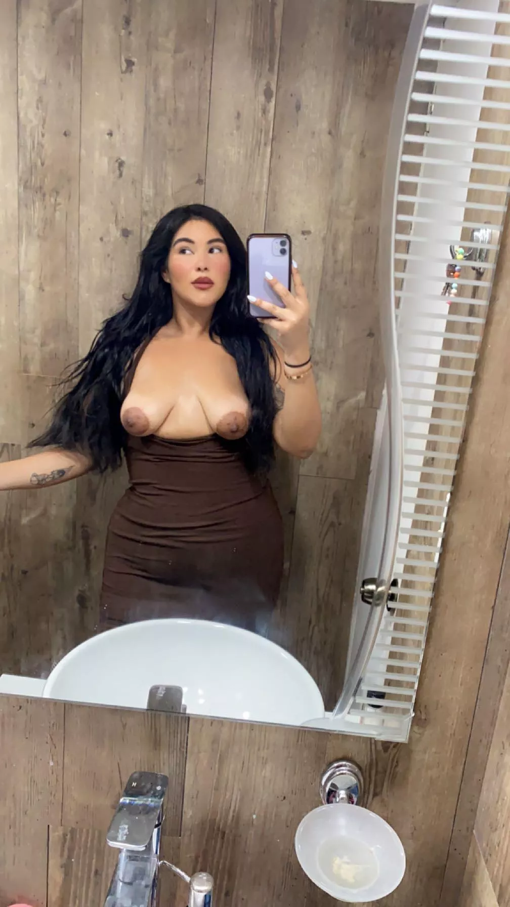 Matched my dress with my nipples 🤤🤎 posted by richeverythingmami