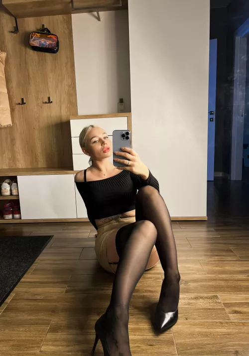 Striped stockings and heels by Brynlee_Valdez_