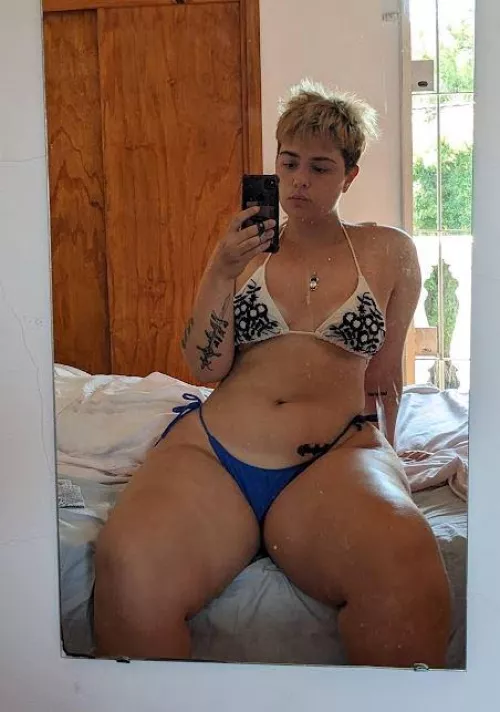 white and blue bikini by nix_willow