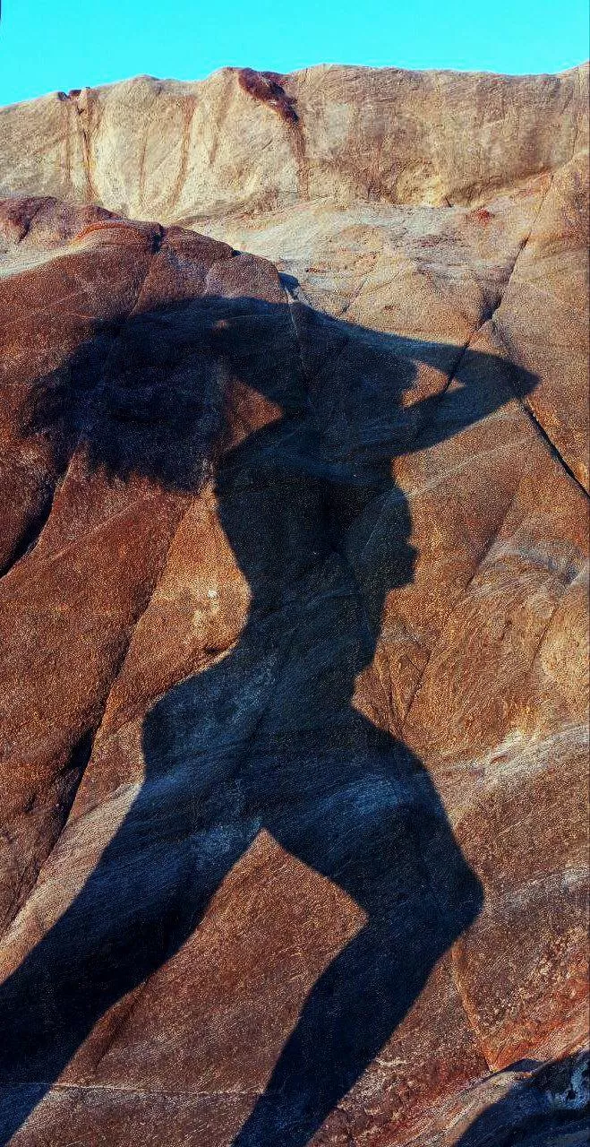 A curvy shadow. impressed on rock. posted by DiannFL