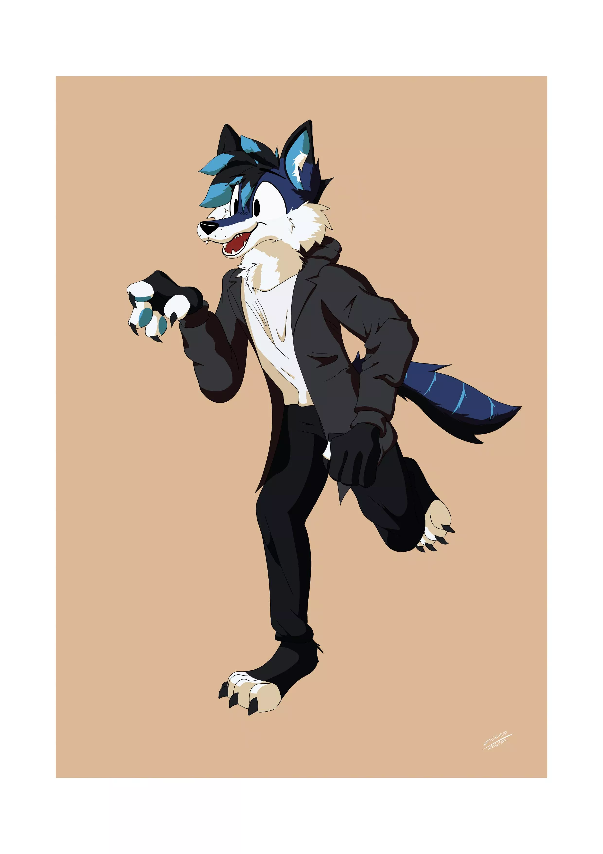 He’s probably gonna bite someone. Art by me (@DiskaCoyote) posted by Diska9900