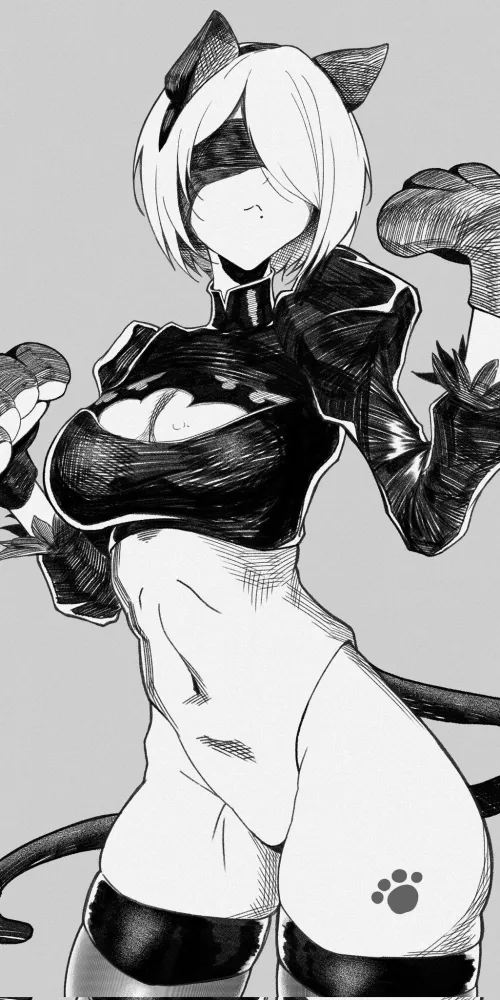 Kitty Cat 2B (4kamitsune) by Allan_Breno