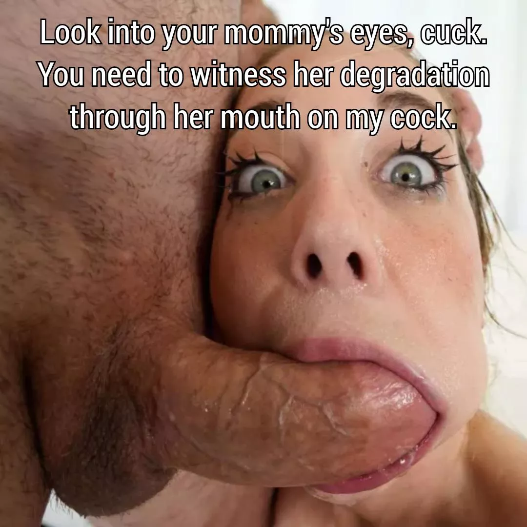 Look in her eyes, it’s ur fault that she has to suck ur bully’s huge fat cock, just to save her pathetic son posted by tumblrboy99