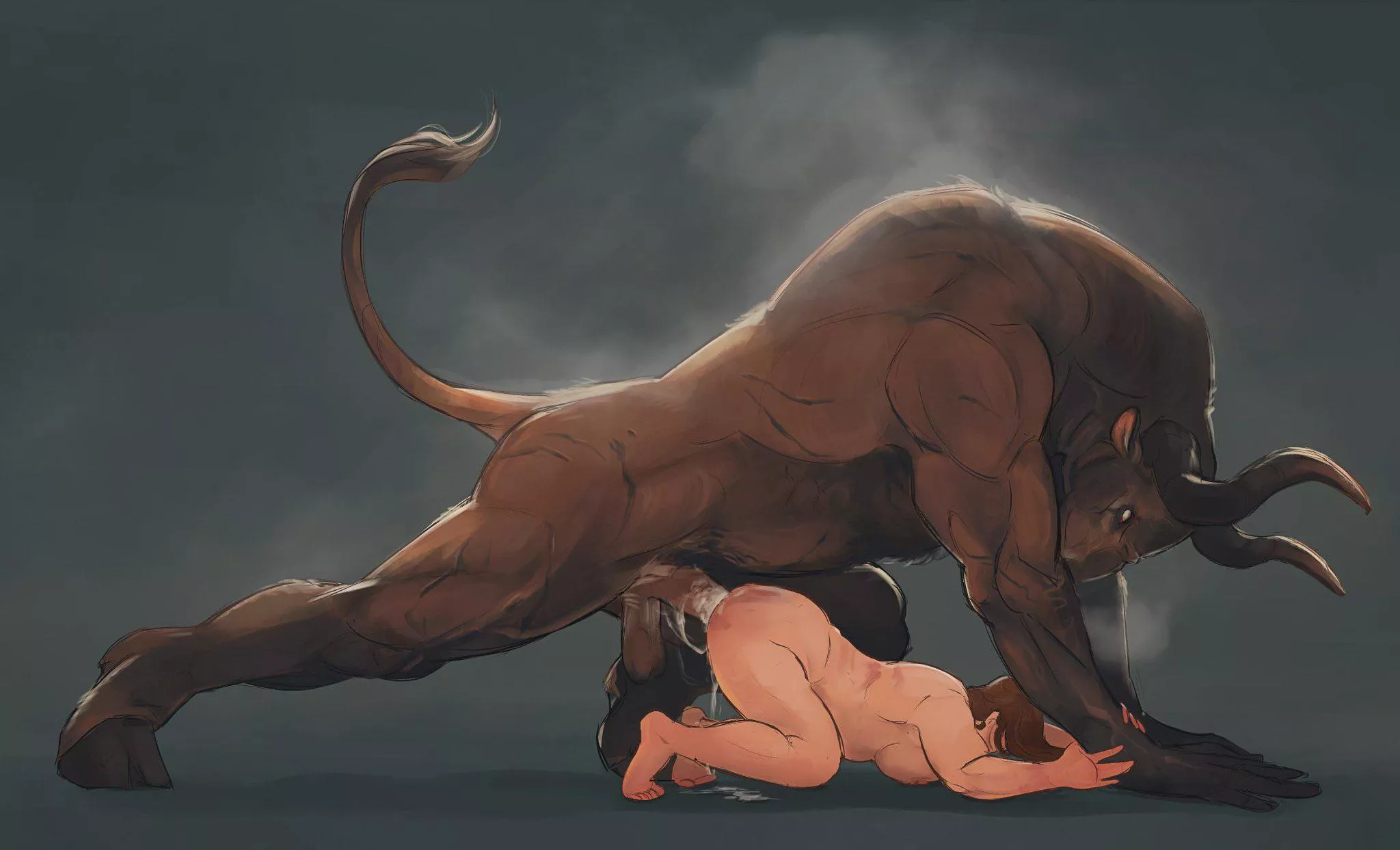 Minotaur taking care of his lady (ShrewHub) posted by archaicmyth