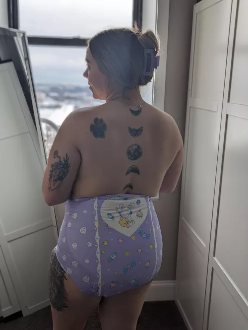 Never hurts when the hairclip matches the diaper! 🪮 by Allie-n-Daddy