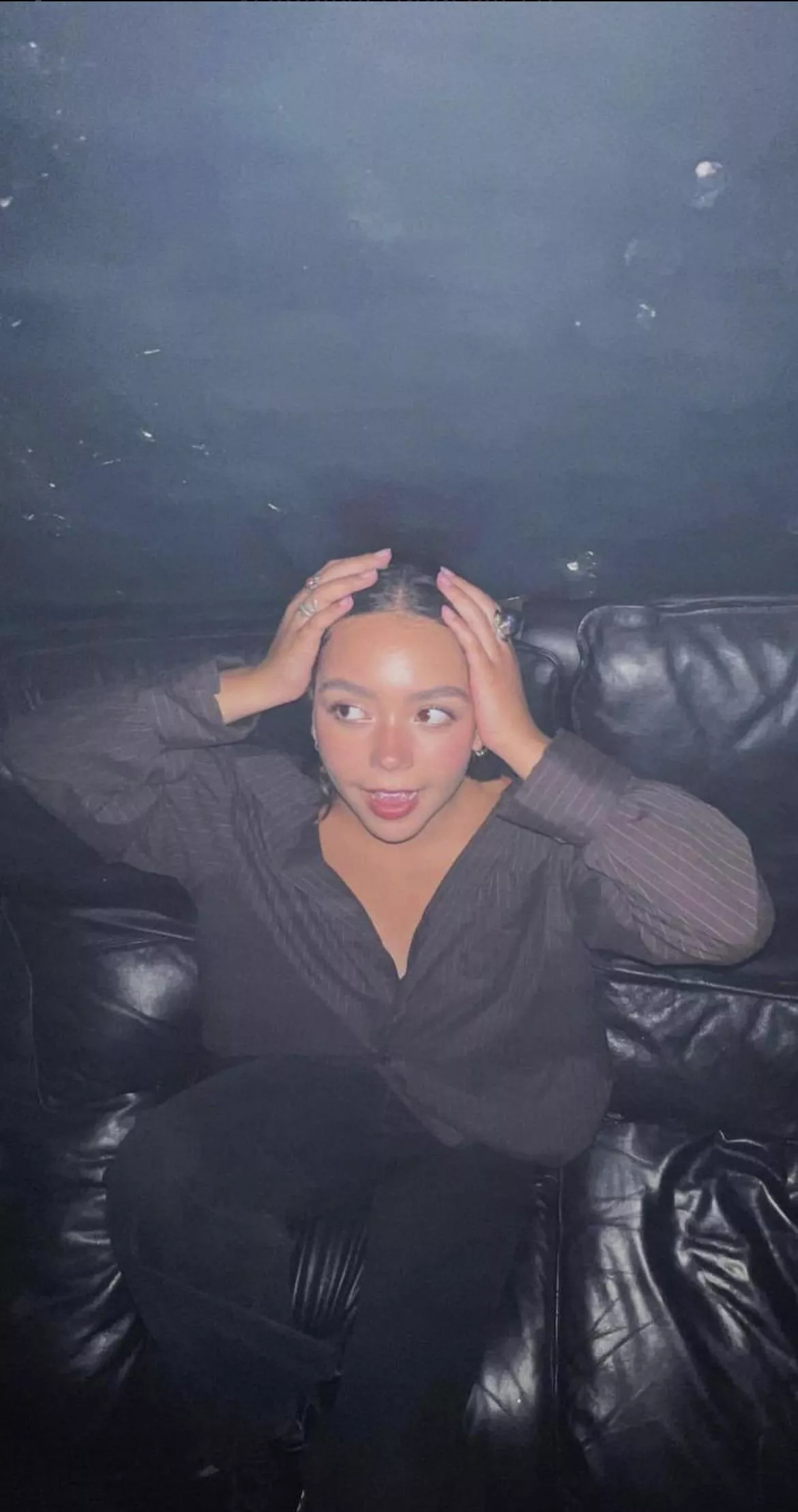 Boyfriend: “go sit on that casting couch” 🤣🤣💀didn’t know until after this pic, rude bf! Won’t let dad see this haha posted by Abg_vanessa