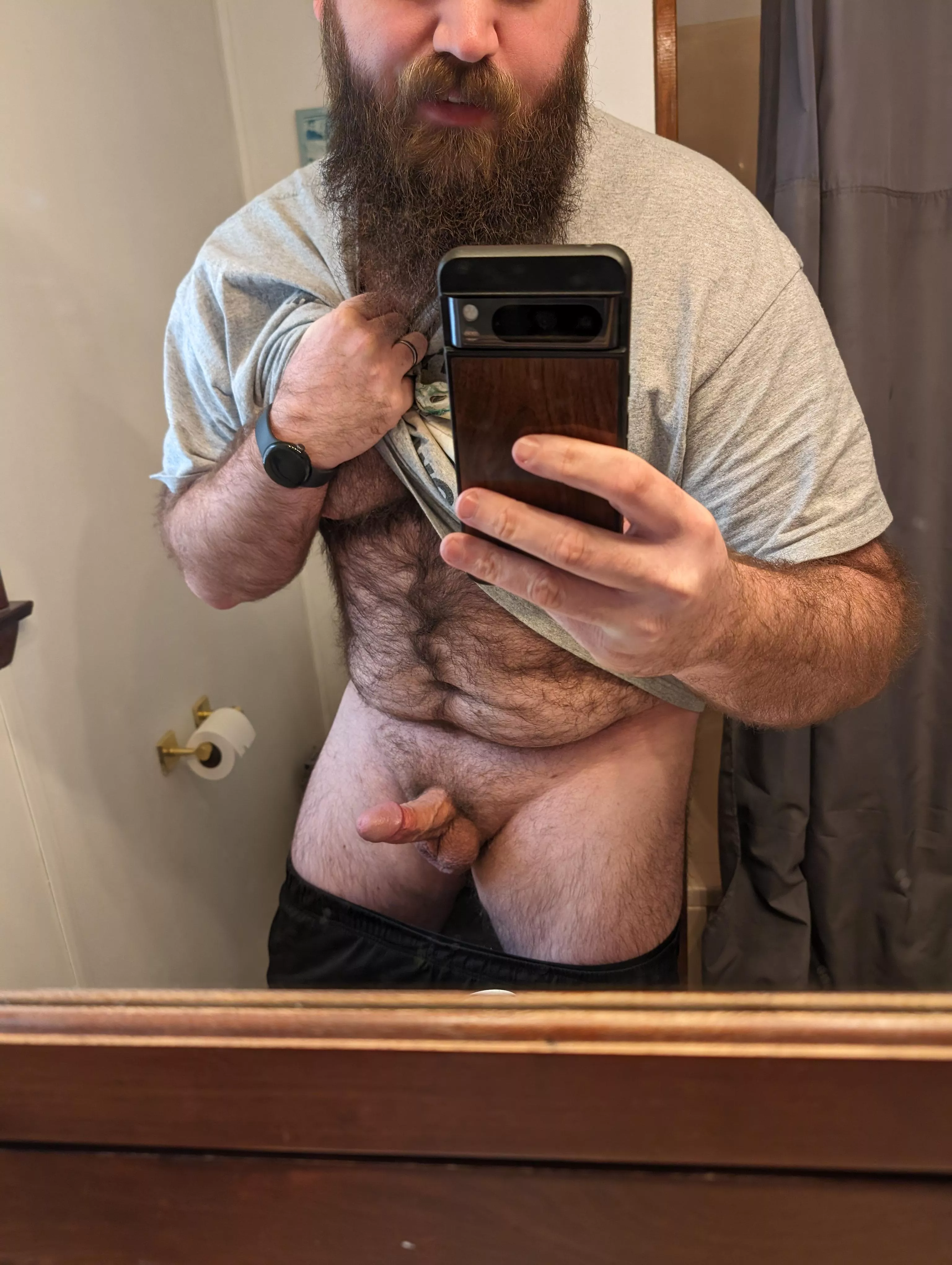 Brrr it's only 12° here... I think I need some help warming up. 😁😏 posted by BeardedAnonnn