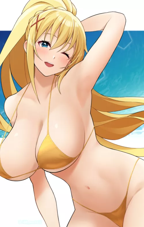 Darkness in a bikini too small for her by Terran117