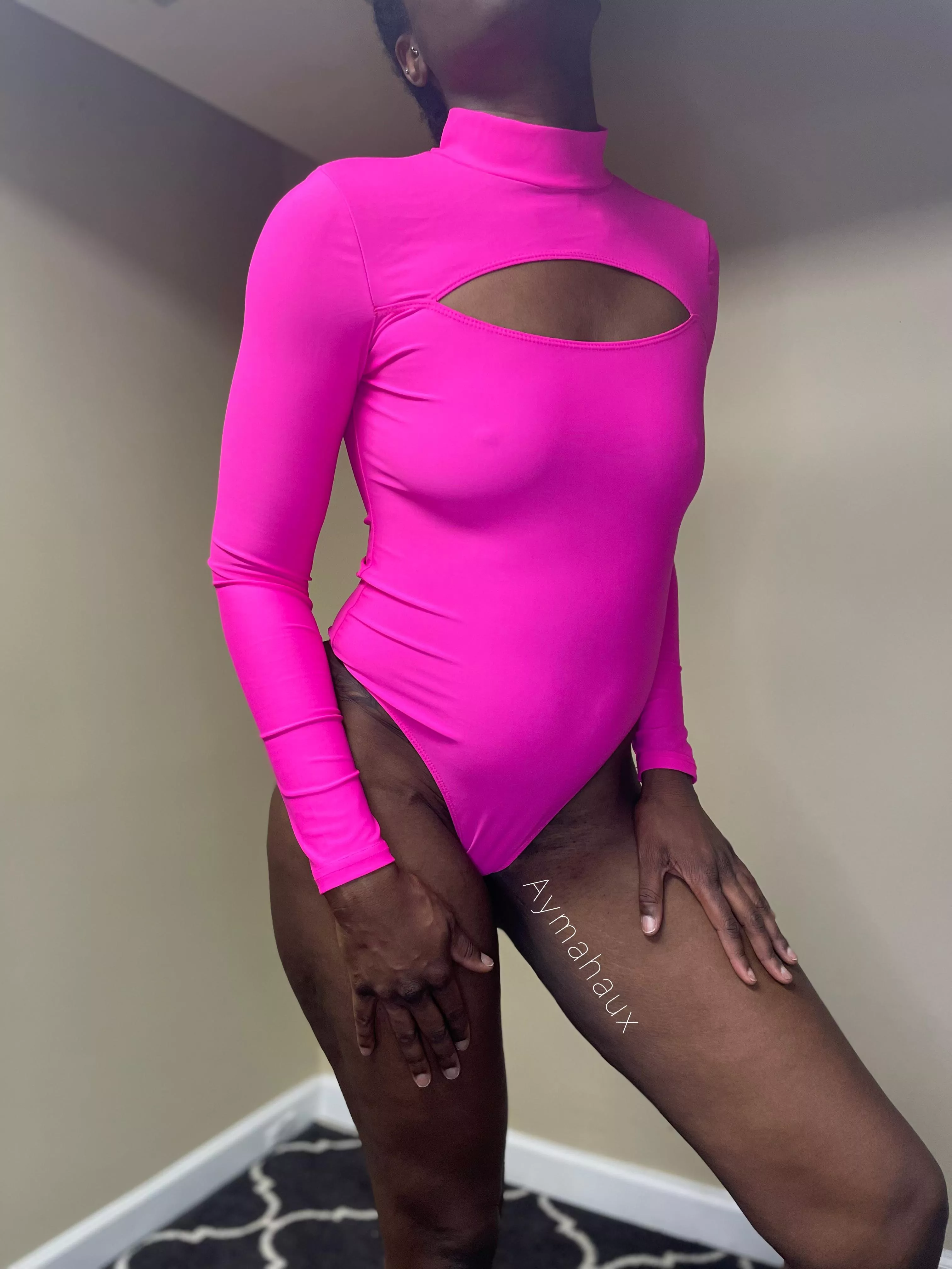 Hot pink bodysuit for you to unclasp posted by AymaHaux