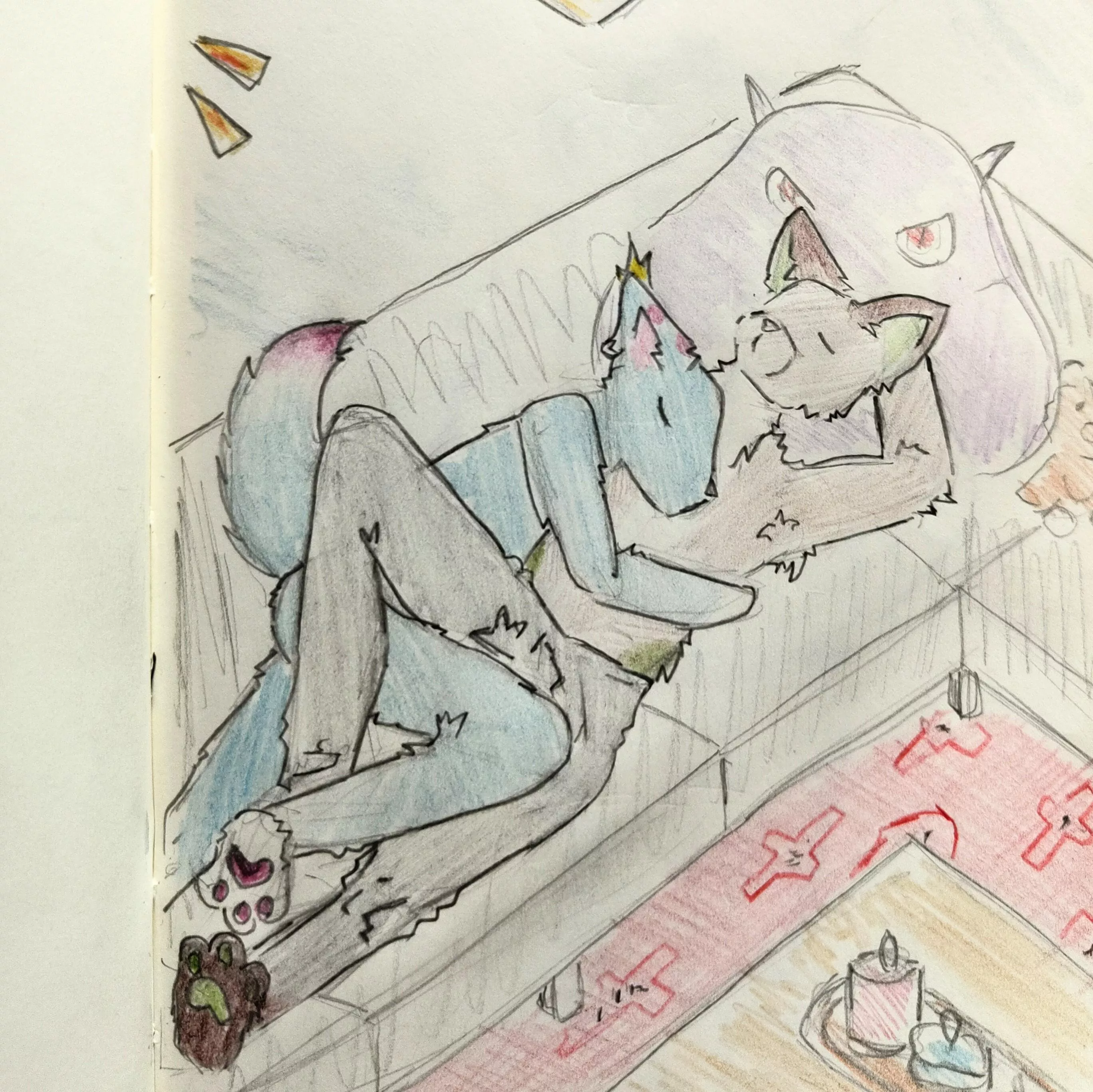 I drew me and my partner's fursonas, Boomy and Minty <3 im practicing, so i'll draw the fursonas of the first three who comments :3 posted by Bronze_Otter