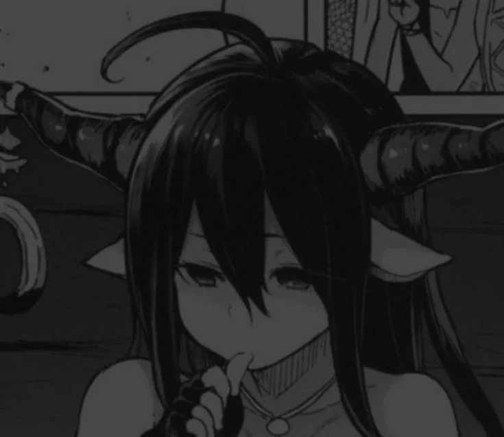 Lf mono source: girl black hair horns posted by crashfan55555