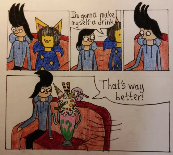 Make myself a drink (art by me) by MrMoor2007