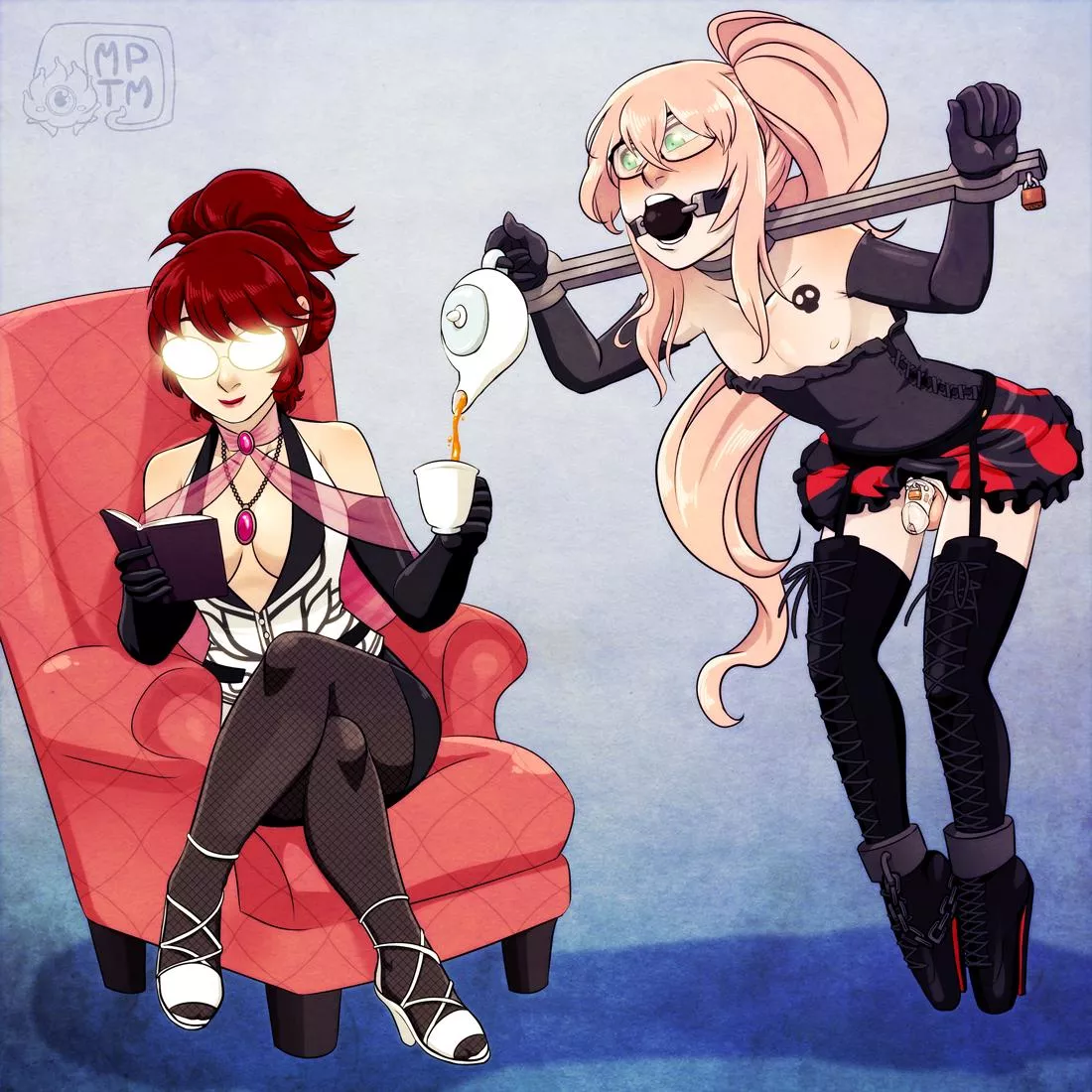 Service with a smile (or a ball gag if no smile is available) posted by LemonSkittle