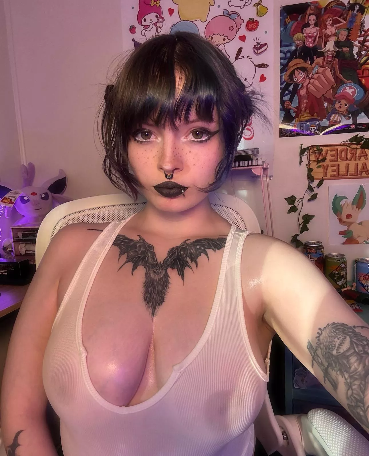 some say my tits look better in the shirt, do you agree? posted by bludbf