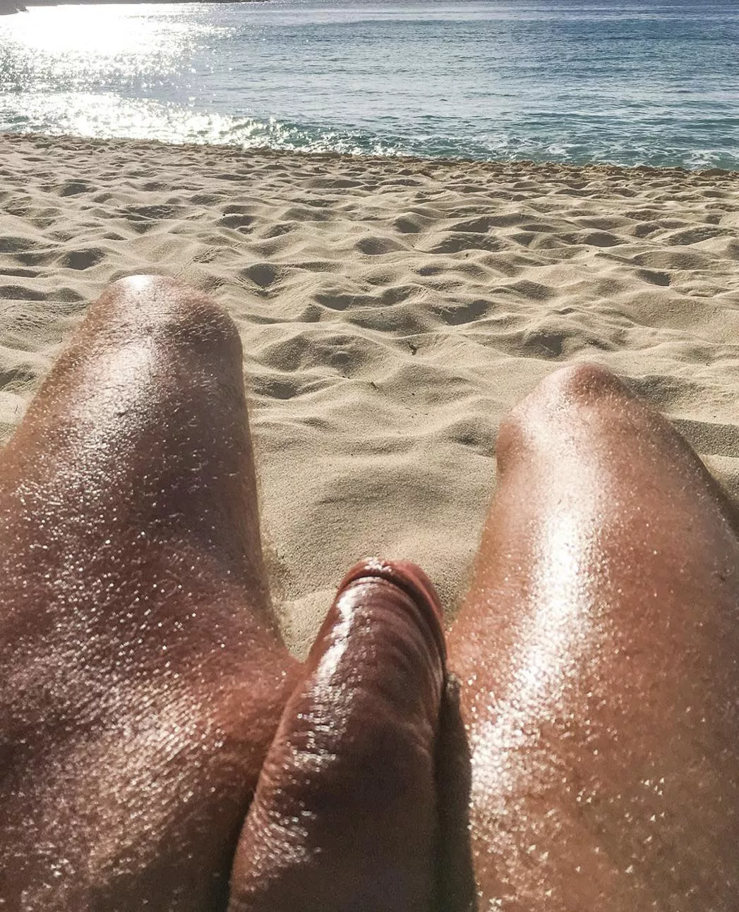 After playing 18 holes, beach time comes next. posted by happy-2-be-alive