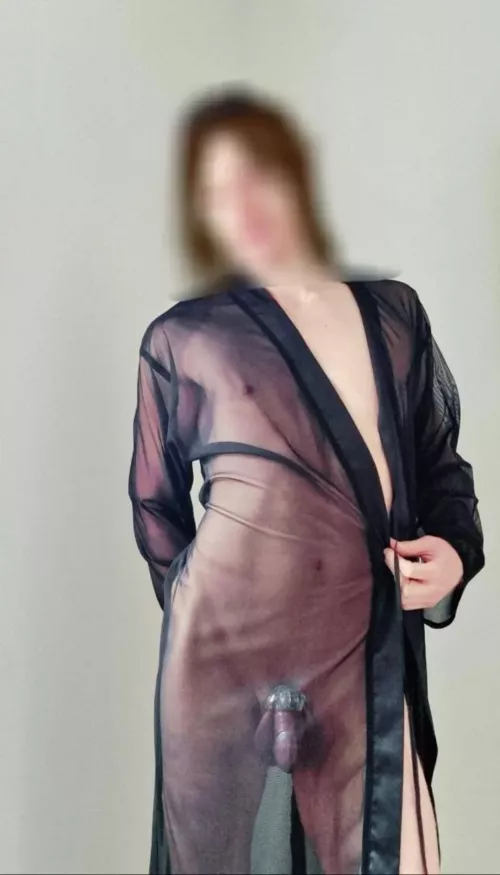 Dom said the cage wasn't too obvious through this gown :) by subboifyf