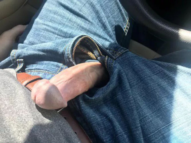 Flashing my hard dick while driving by nakedtexan