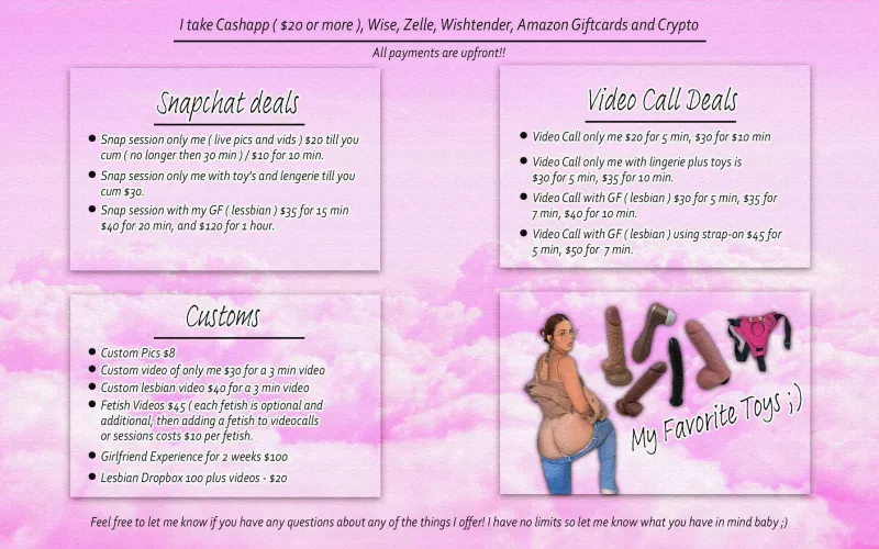 I'm switch more domme in here to fulfill all your fantasies with no limits! I'm doing session's g/g and solo [vid], [pic] and cock [rate] live and custom content 💟 [snp] Missfantasyxx69 by MissFantasyxxx