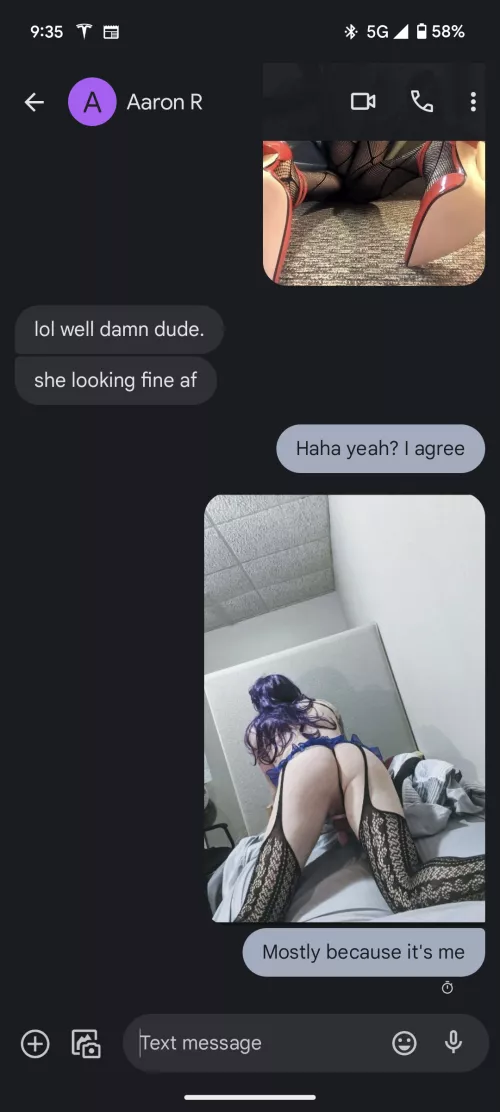 Was told to send pics to a friend.... No turning back. by Fireengulfme