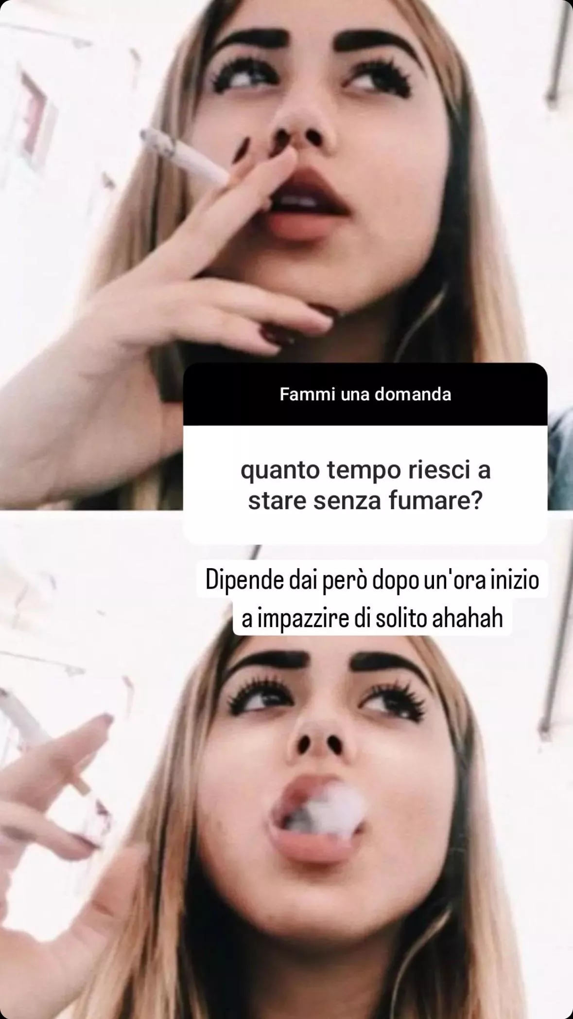 When asked how long she can go without a cig, Sara says she “starts to go crazy” after an hour posted by darkpoetries