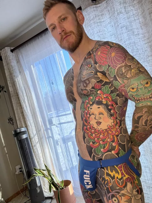 Breaking in the new jock by onebigtattoo