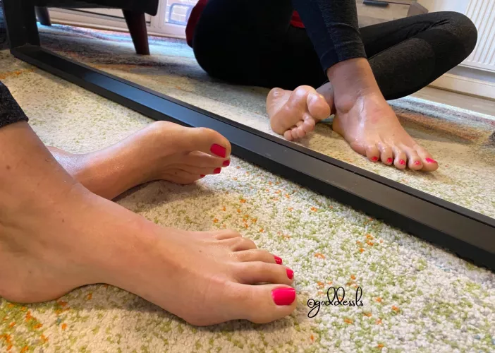 I love when you stare at my feet! Any volunteers to worship them? 💖 by Goddess_LS