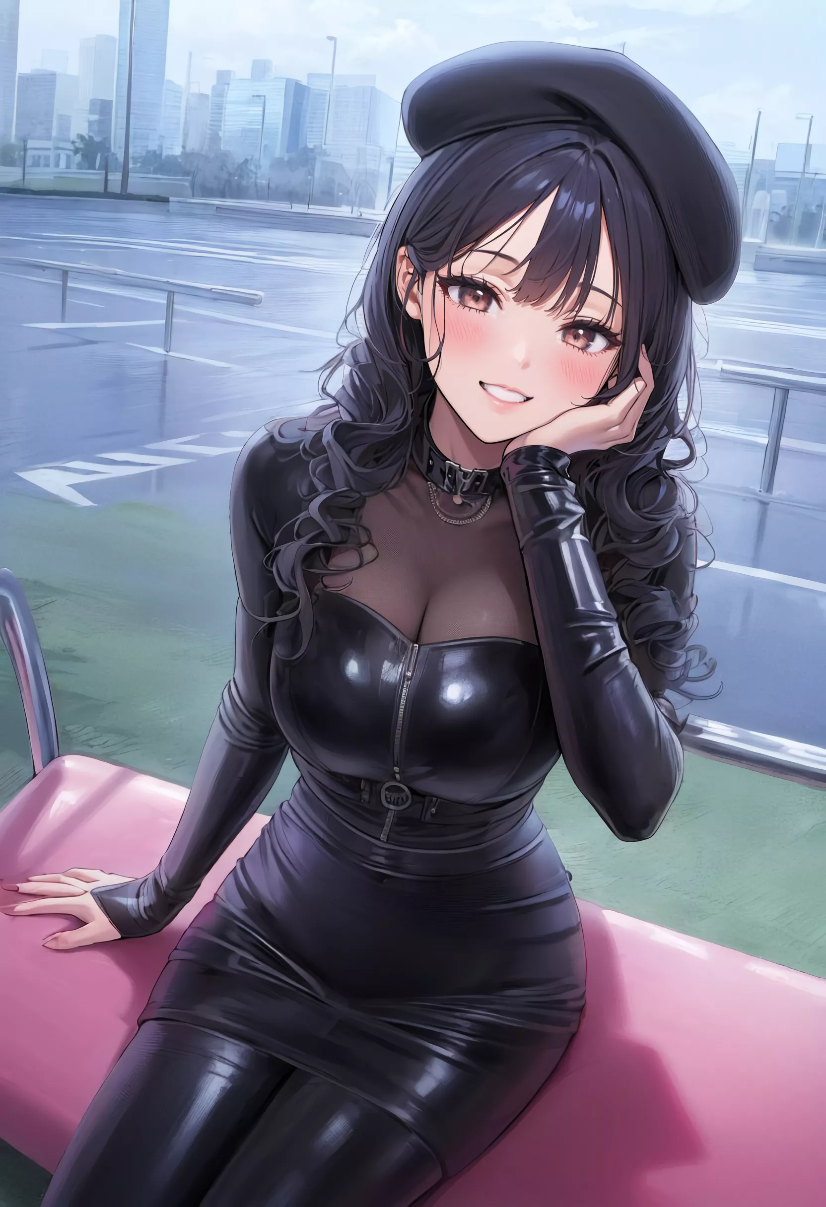 Matching Beret & Leather Outfit posted by CheetahSperm18